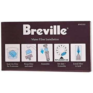 Breville Charcoal Filters Espresso Machines BES878, BES870 and BES840, 6 Count (Pack of 1), White