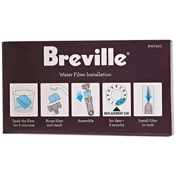 Breville Charcoal Filters Espresso Machines BES878, BES870 and BES840, 6 Count (Pack of 1), White