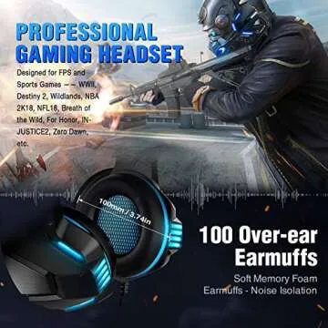 Micolindun Gaming Headset for Xbox, PS4, and PC