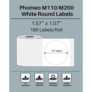 Phomemo Multi-Purpose Self-Adhesive Round Circle Labels - Easy to Use & Durable