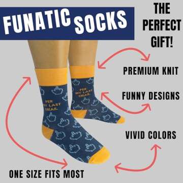 FUNATIC Per My Last Email - Funny Socks About Work for Men Women Adult | Best Job Related Gift Idea ...