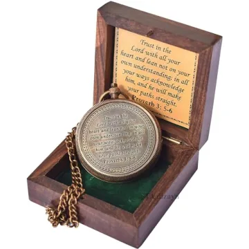 Engraved Proverbs 3:5-6 Compass with Gift Box