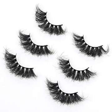 Lethot 25mm Mink Lashes 3D Mink Hair False Eyelashes High Volume Handmade Eye Makeup Tools Fluffy Lashes Pack 09 (LT09)