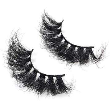 Lethot 25mm Mink Lashes 3D Mink Hair False Eyelashes High Volume Handmade Eye Makeup Tools Fluffy Lashes Pack 09 (LT09)