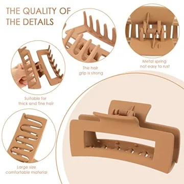 Mandydov Stylish Large Hair Claw Clips for Women