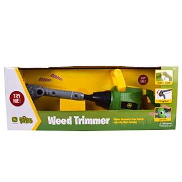 John Deere Sunny Days Entertainment Power Tools Weed Trimmer - Construction Tool with Lights and Sou...
