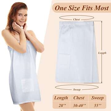 Hercicy 2 Pcs Spa Wraps for Women Waffle Robes Bath Wraps for Shower Lightweight Towel Wraps Spa Rob...