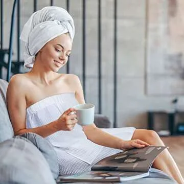 Hercicy 2 Pcs Spa Wraps for Women Waffle Robes Bath Wraps for Shower Lightweight Towel Wraps Spa Robe with Adjustable Closure