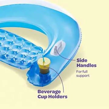 Pool Floats Set of 4 Inflatable Chairs with Cup Holders