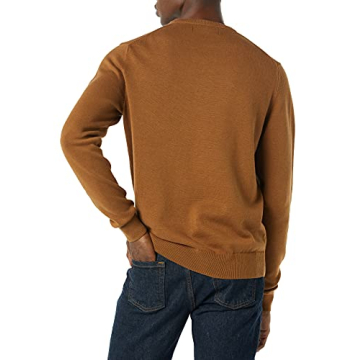 Amazon Essentials Men's Crewneck Sweater in Toffee Brown, 100% Cotton, Big & Tall Options Available