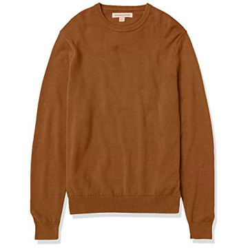 Amazon Essentials Men's Crewneck Sweater in Toffee Brown, 100% Cotton, Big & Tall Options Available