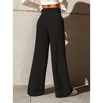 Yousify Wide Leg Sweatpants for Women Casual Elastic High Waisted Drawstring Long Pants with Pockets...