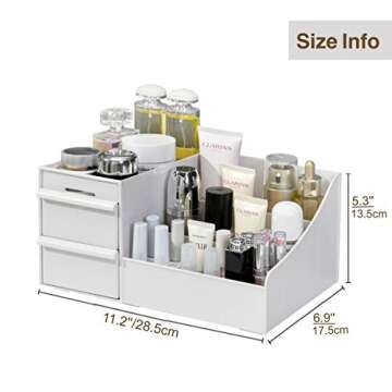 Simbuy Makeup Organizer With Drawers, Bathroom Countertop Organizer for Cosmetics, Vanity Storage fo...