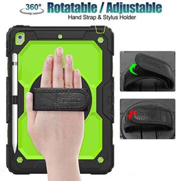 SEYMAC stock Case for iPad 9th/ 8th/ 7th Generation 10.2'', Shockproof with Screen Protector, Pencil...