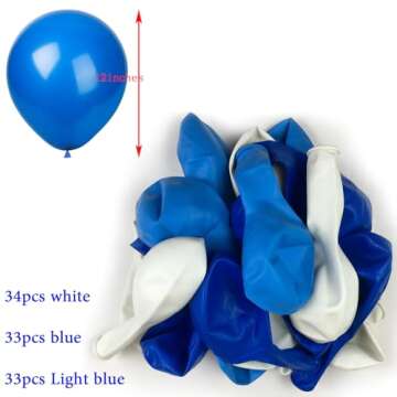 KADBANER White Blue Light Blue Balloons,100 Pack 12 Inch Latex Balloons