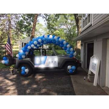 KADBANER White Blue Light Blue Balloons,100 Pack 12 Inch Latex Balloons