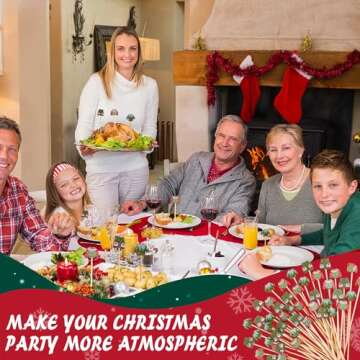 FOIMAS 150pcs Christmas Cocktail Picks for Party Fun