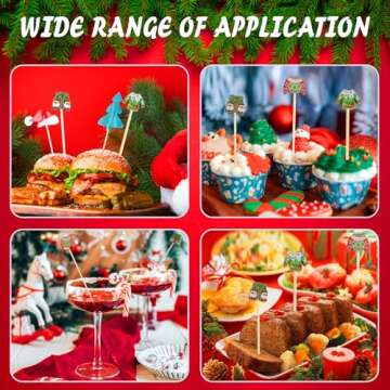 FOIMAS 150pcs Christmas Cocktail Picks for Party Fun