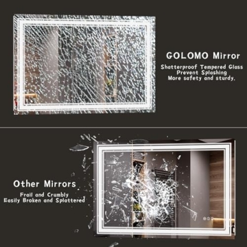 GOLOMO 48x32 LED Bathroom Mirror - Elegant & Functional