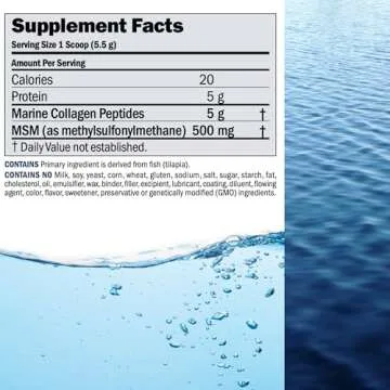 Andrew Lessman Marine Collagen Peptides Powder & MSM - 60 Servings, Pure & Effective Supporting Radi...