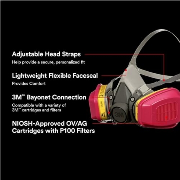 3M P100 Respirator with Adjustable Straps and Filters