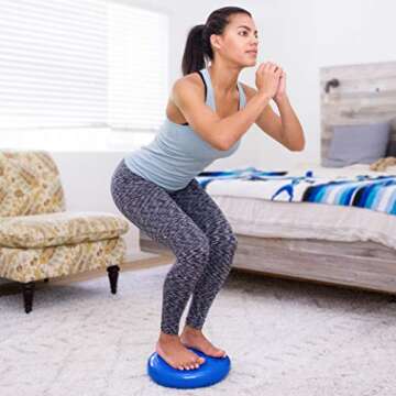 ProsourceFit Core Balance Disc Trainer, 14” Diameter with Pump for Improving Posture, Fitness, Sta...