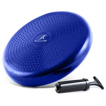 ProsourceFit Core Balance Disc Trainer, 14” Diameter with Pump for Improving Posture, Fitness, Stability