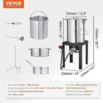 VEVOR Turkey Fryer 30-qt & 10-qt Cooking Set