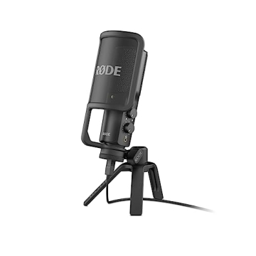 RØDE NT-USB Versatile Studio-quality Condenser USB Microphone with Pop Filter and Tripod for Stream...