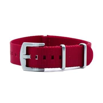 BluShark Original Premium Nylon Watch Strap - Waterproof Replacement Band in Crimson Red