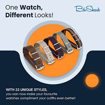 Durable BluShark Premium Nylon Watch Strap for Men & Women