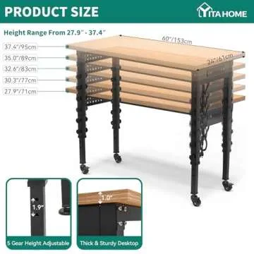 YITAHOME Adjustable Workbench for Home and Garage