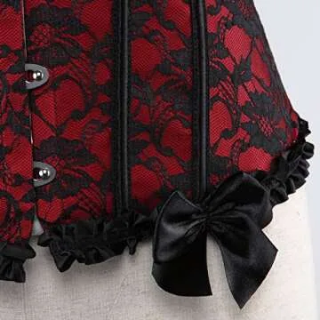 Plus size Corsets for Women Bustier Lingerie Dress Up Costume Red Medium