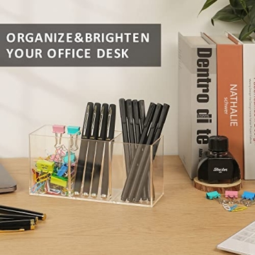 YestBuy 3-Compartment Makeup & Pen Holder Organizer