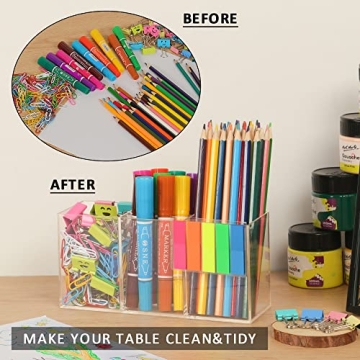 YestBuy 3-Compartment Makeup & Pen Holder Organizer