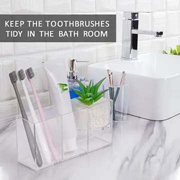 YestBuy 3-Compartment Makeup & Pen Holder Organizer