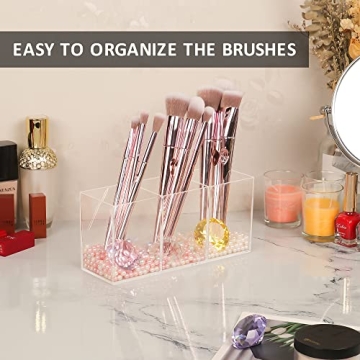 YestBuy 3-Compartment Makeup & Pen Holder Organizer