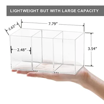 YestBuy 3-Compartment Makeup & Pen Holder Organizer