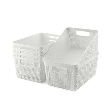 EOENVIVS Plastic Storage Bins Stylish Durable Organizers