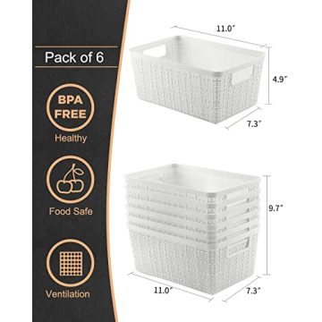 EOENVIVS Plastic Storage Bins Stylish Durable Organizers