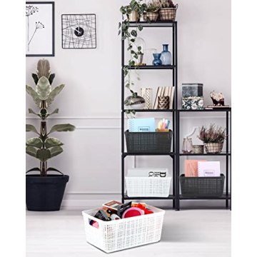 EOENVIVS Plastic Storage Bins Stylish Durable Organizers