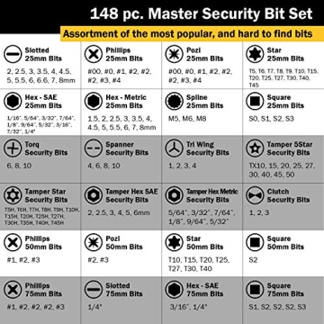 Titan 16148 Durable 148-Piece Security Bit Set