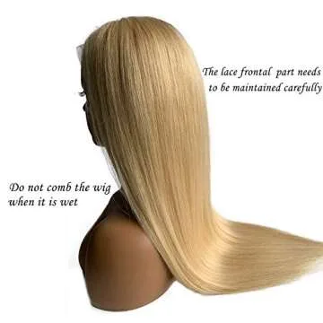 613 Blonde 13x6 Transparent Lace Front Wig Human Hair Pre Plucked with Baby Hair 150% Density Brazilian Virgin Straight Blonde Lace Frontal Wigs for Women Free Part 10 Inch
