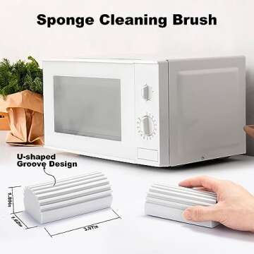 Damp Duster Sponge Brush-Heavy Duty Scrub Sponge,Multi-Purpose Cleaning Tool for Blinds, Kitchen, Furniture, Mirrors and Cars,Reusable - Grey