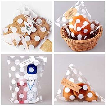 JOERSH Clear Cookie Bags with Ties - 200 Pack