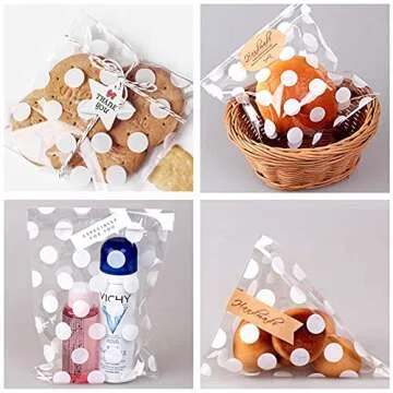 JOERSH Clear Cookie Bags with Ties - 200 Pack