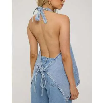 Kedera Women's Versatile Tie Up Denim Vest for Trendy Style