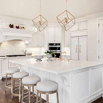 Classy Leaves Gold Chandelier Light Fixture - 6-Light Pendant for Modern Home