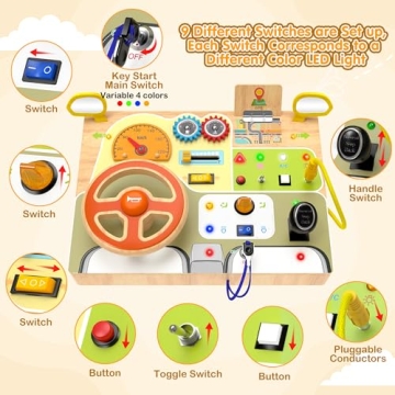 Montessori Toddler Busy Board with Light Switch