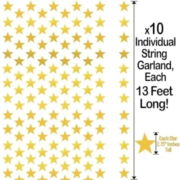 Gold Star Garland – 130 Feet for Memorable Celebrations